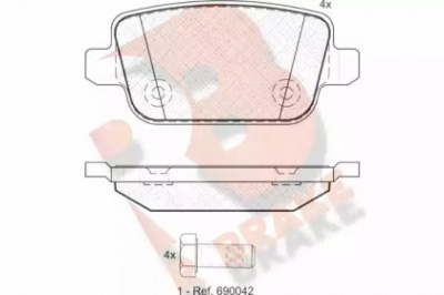 R BRAKE rb1801 -  Комплект тормозных колодок, дисковый тормоз